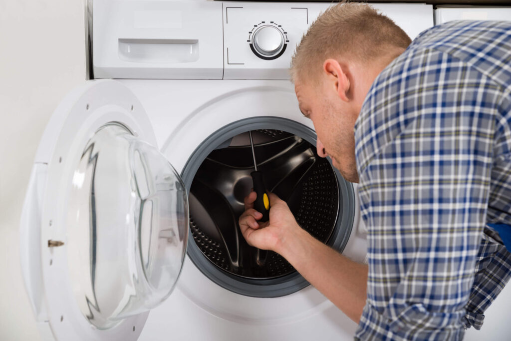 technician checking dryer