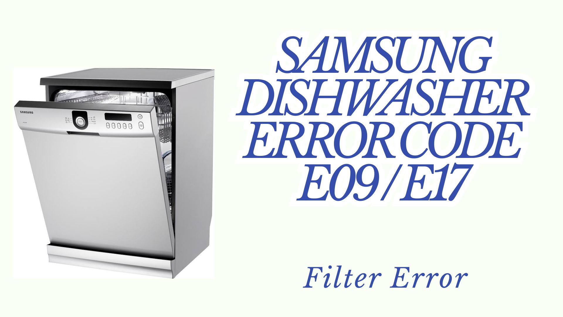 Samsung Dishwasher Error Code E09 / E17 – Filter Error