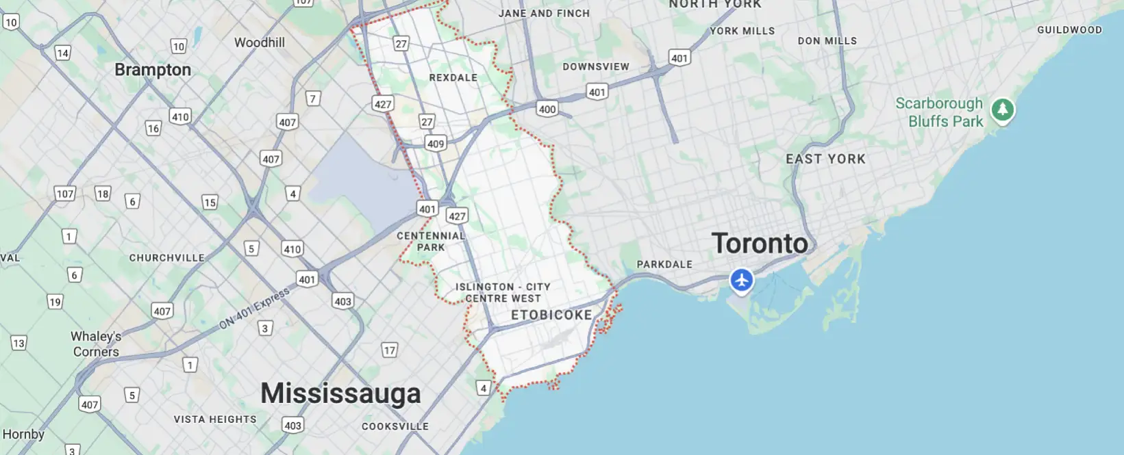 Areas We Serve in Etobicoke