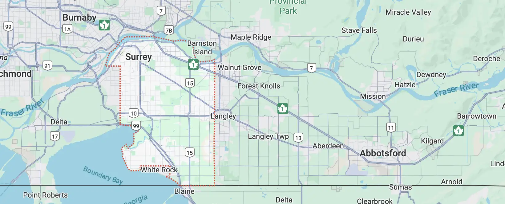 Areas We Serve in Surrey