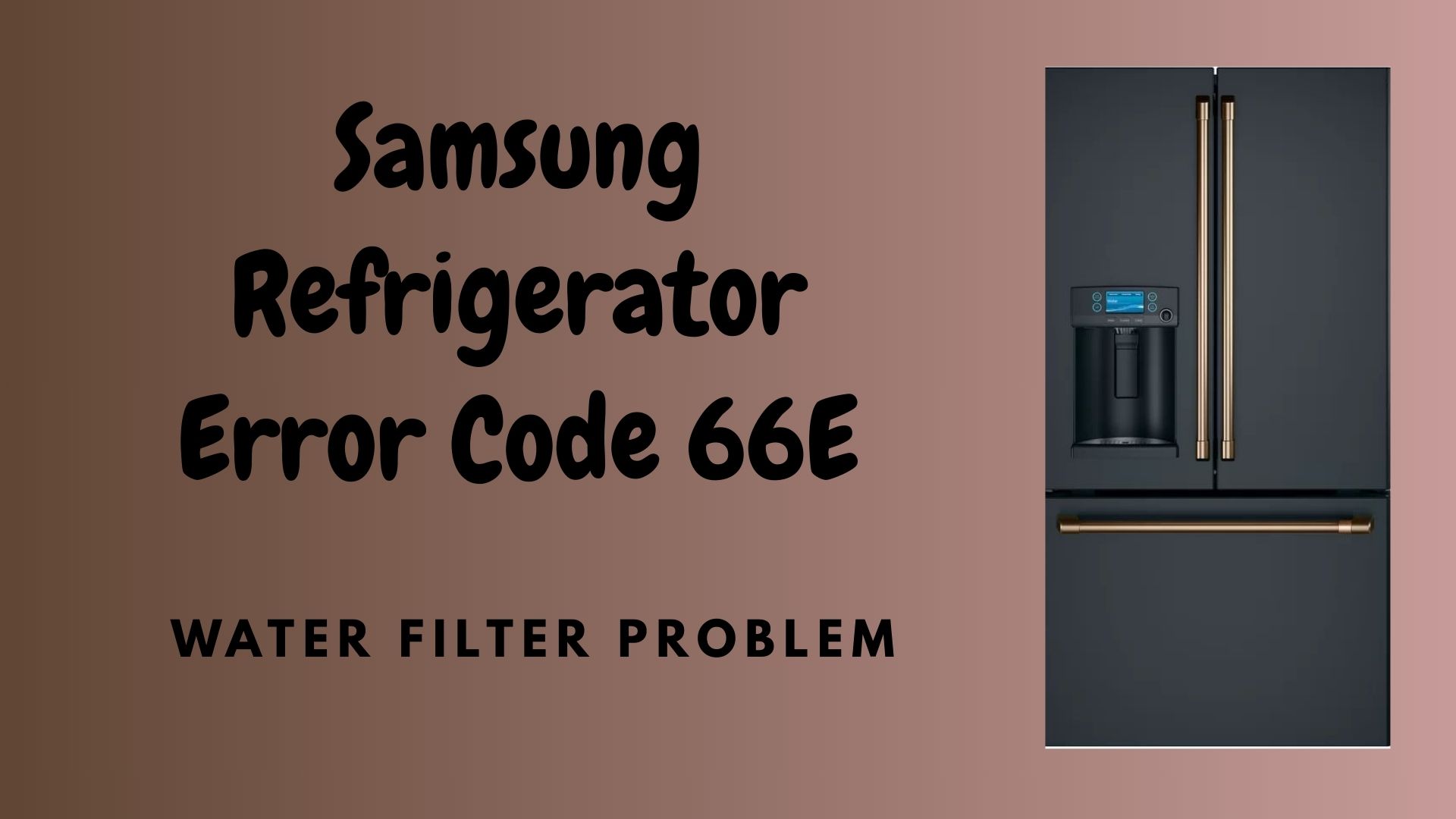 Samsung Refrigerator Error Code 66E – Water Filter Problem