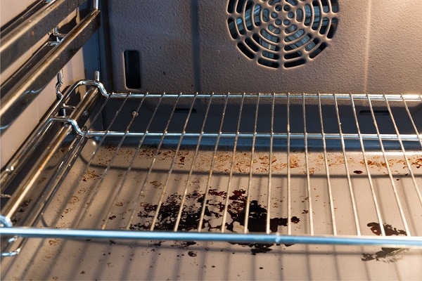 oven with spill and moisture